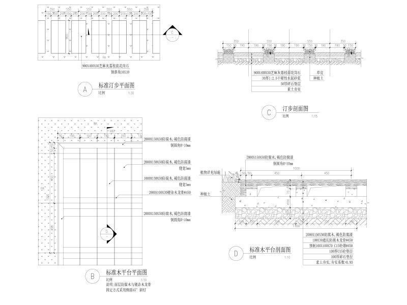 现代房产小区绿化 铺装详图3