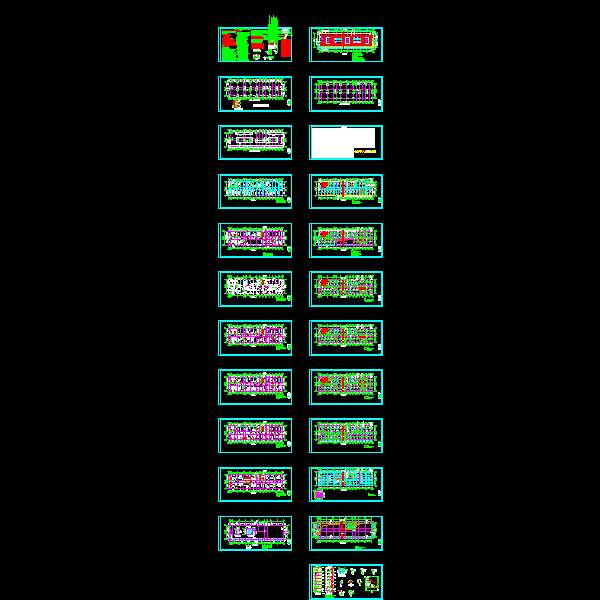 6层办公楼结构设计CAD施工图纸(dwg)(筏形基础)