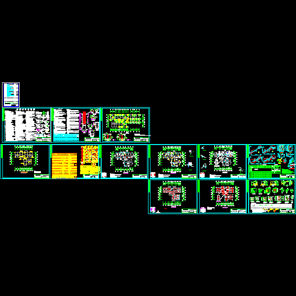 6层框架住宅结构设计CAD图纸(人工挖孔桩)(dwg)