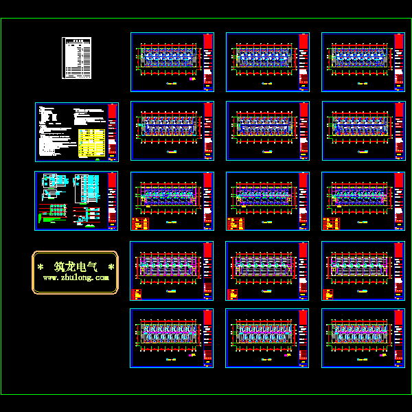 3层厂房电气CAD施工图纸