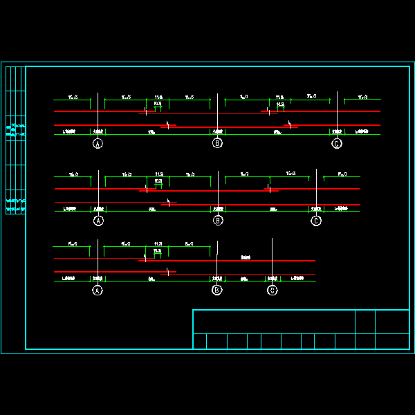 有梁楼盖不等跨板上部贯通纵筋连接构造(CAD图纸)(dwg)