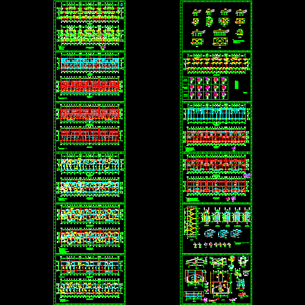 6层框架结构住宅结构CAD施工大样图(dwg)