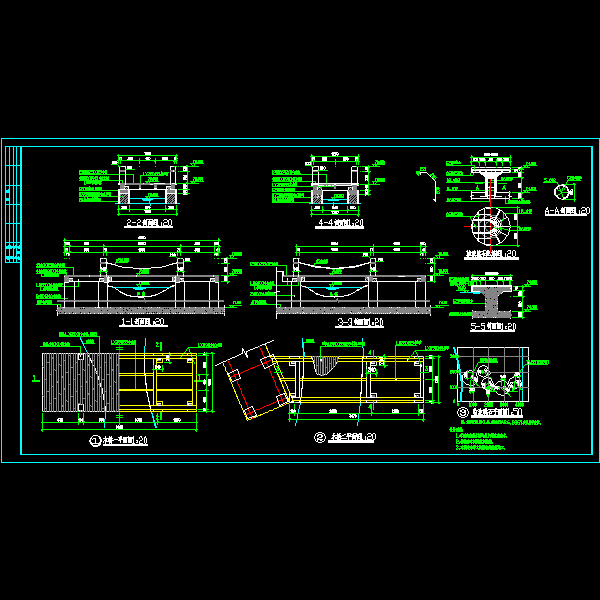 一份木平桥dwg格式施工详细设计CAD图纸