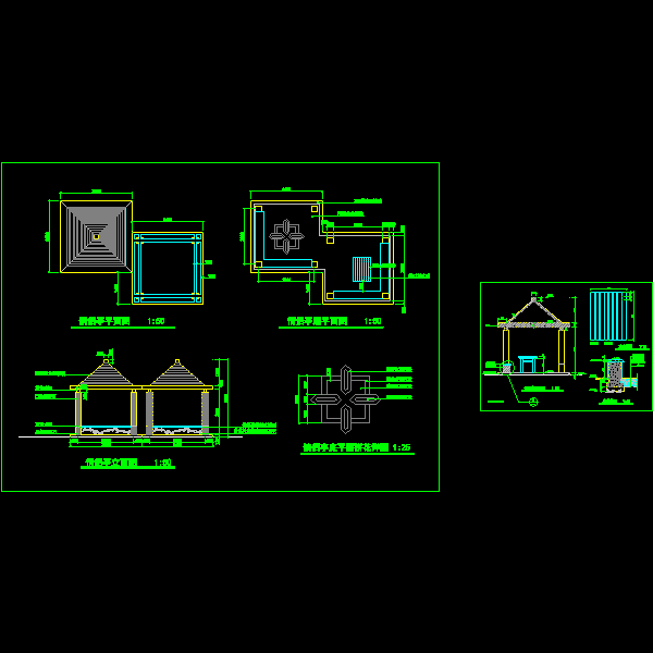 一份情侣亭节点设计dwg格式CAD图纸大样图纸