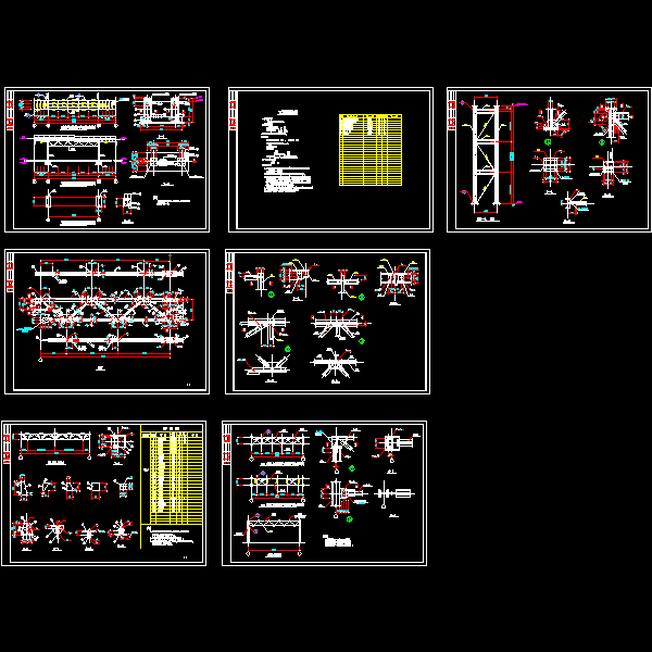 [布置图]钢结构人行天桥结构CAD图纸