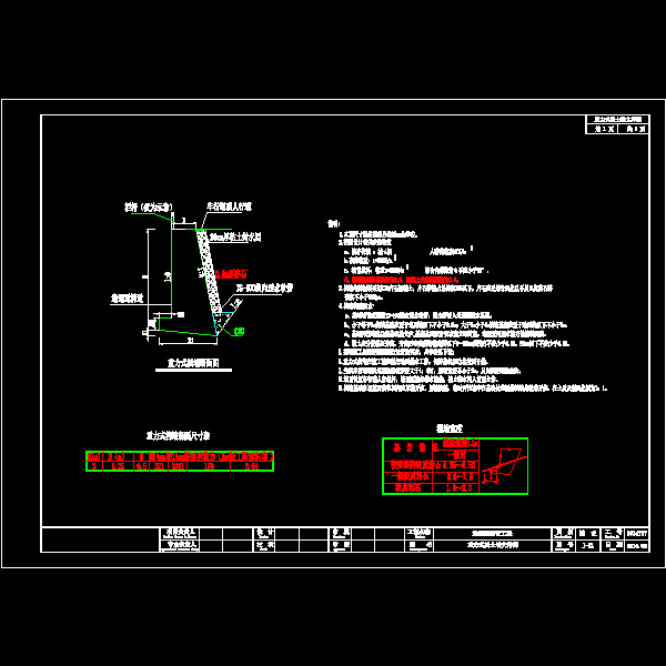 重力式挡土墙施工图 - 1