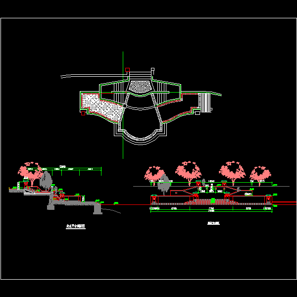 亲水平台施工CAD详图纸(dwg)