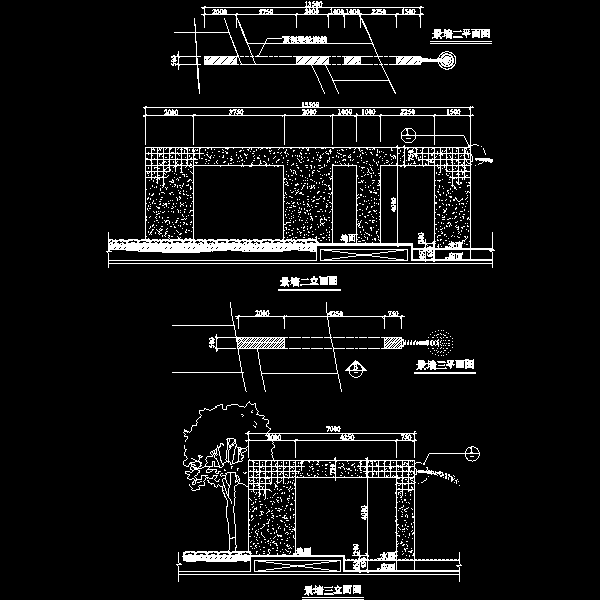 框型景墙CAD施工图纸(dwg)