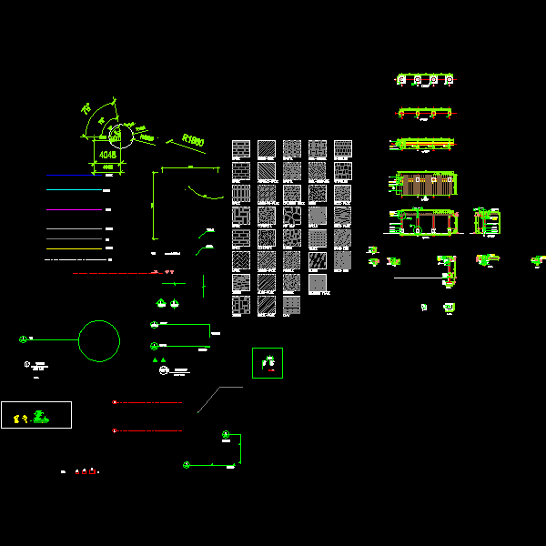 单挑廊架施工CAD详图纸(基础平面图)(dwg)