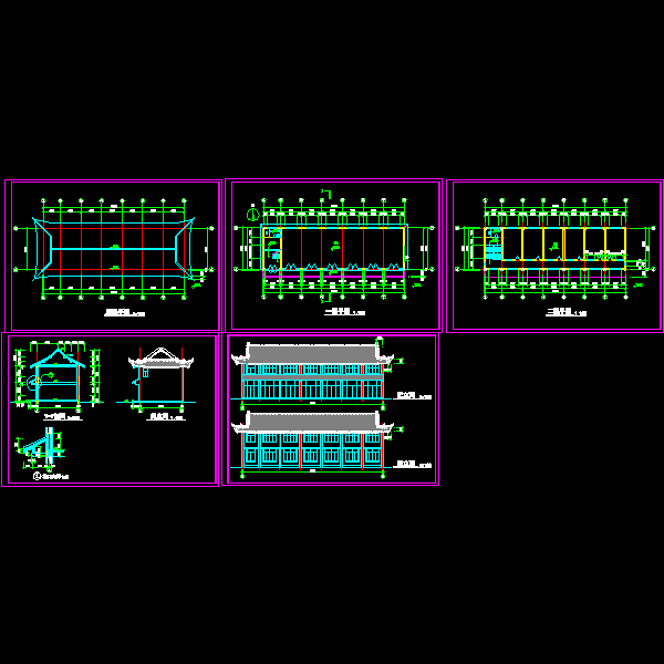 2层古建阁楼设计CAD图纸(檐口大样)(dwg)