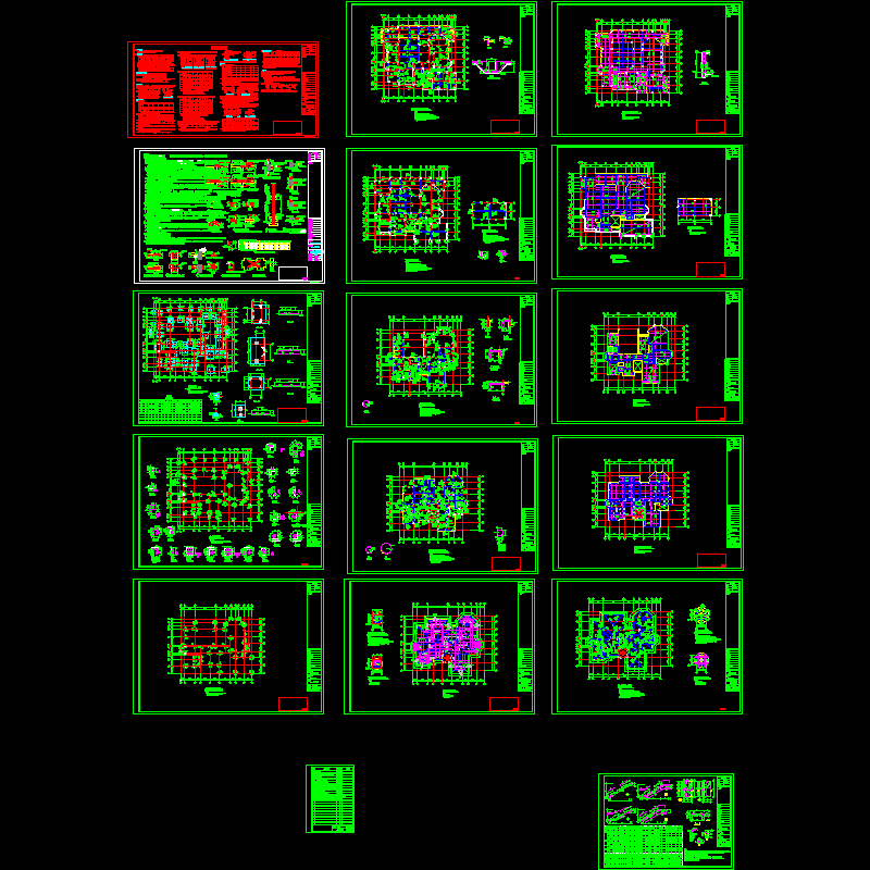 2层异形柱别墅结构CAD施工图纸(dwg)(独立基础)(二级结构安全)