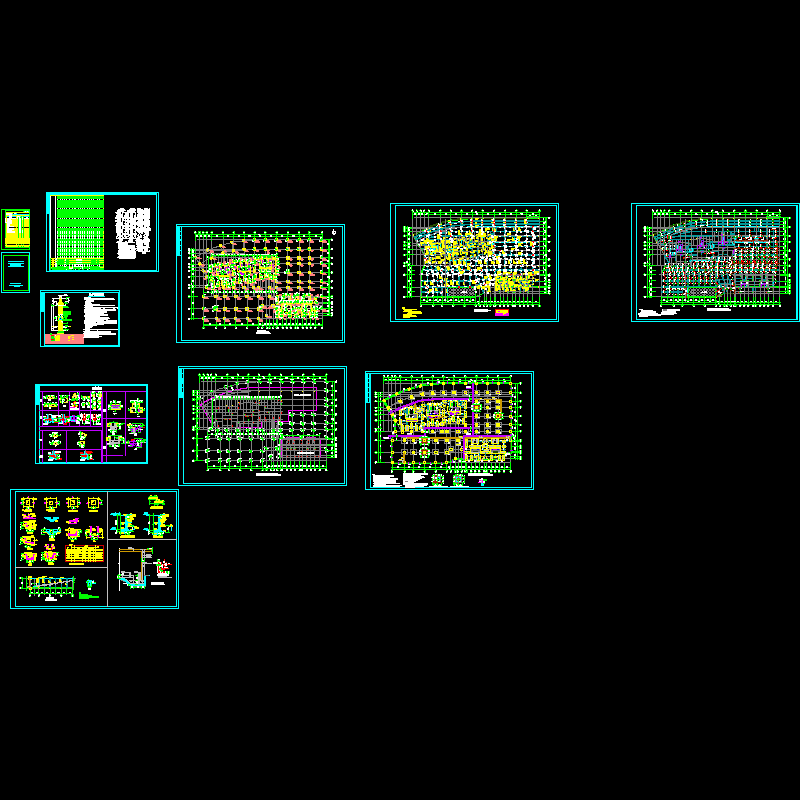 小区地下室全套结构CAD施工图纸(dwg)(桩基础)