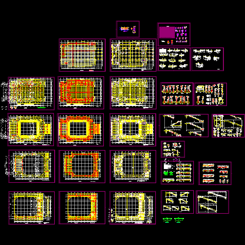 体育馆部分结构设计CAD施工图纸(dwg)(独立基础)