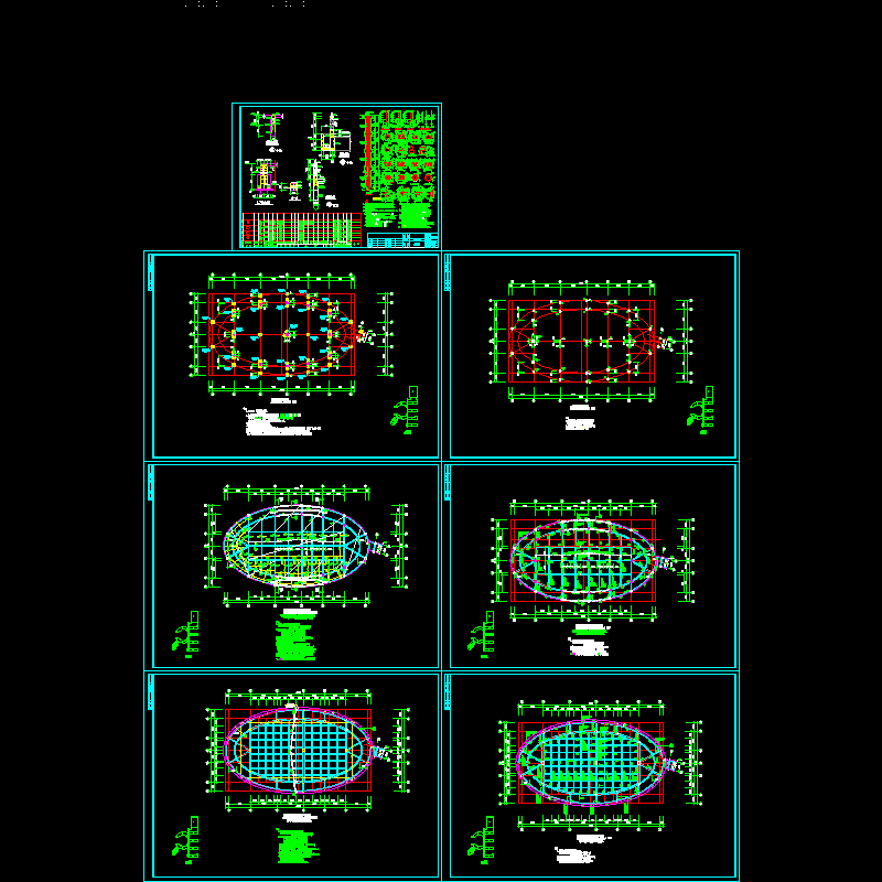 2层小学教学楼结构设计CAD施工图纸(dwg)(桩基础)