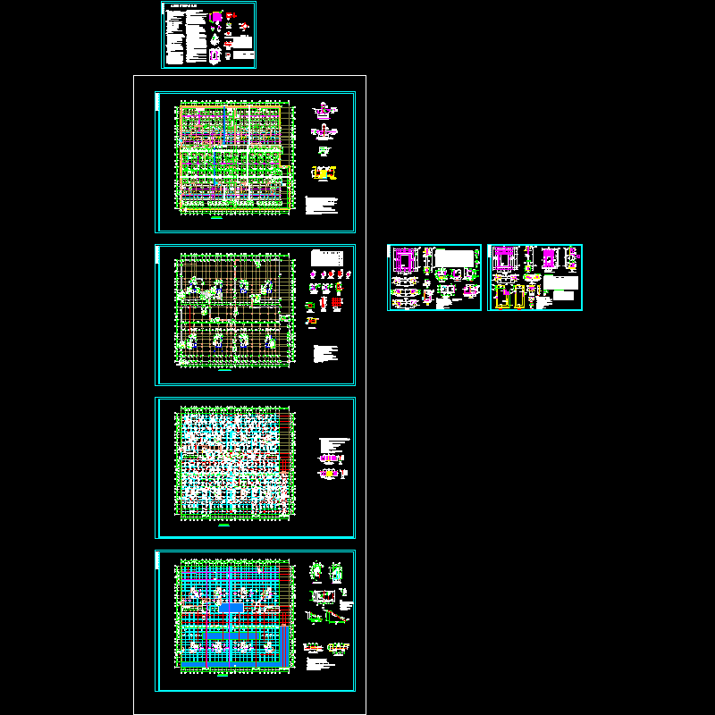 下室结构设计CAD施工图纸(dwg)(独立基础)(二级结构安全)