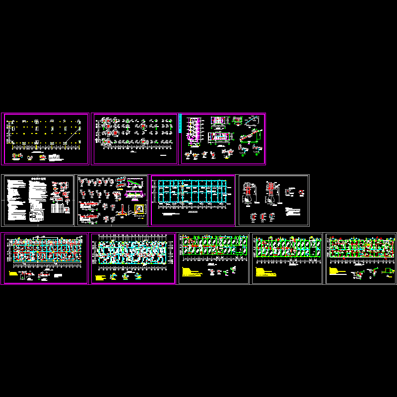 7层底框住宅楼结构设计CAD施工图纸(dwg)(二级结构安全)