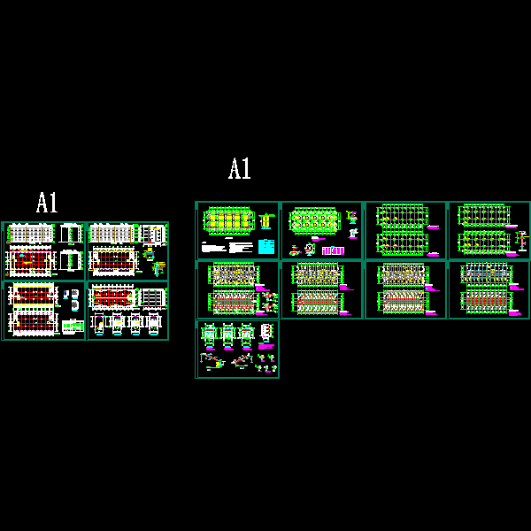 4层框架宿舍结构设计CAD施工图纸(dwg)(丙级桩基础)(二级结构安全)