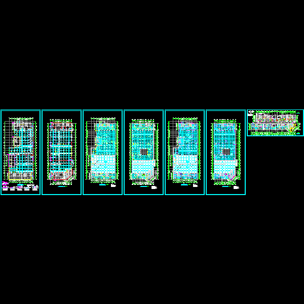 下室及裙房结构设计CAD施工图纸(dwg)