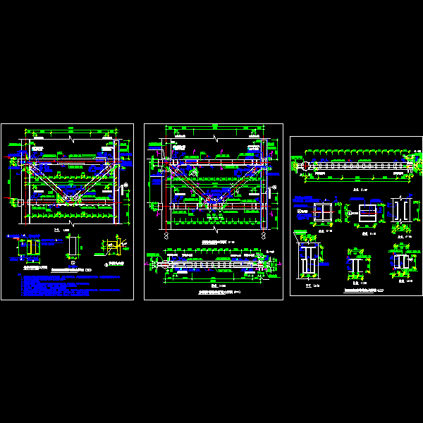 一份钢结构节点之加强层钢结构桁架节点构造详细设计CAD图纸