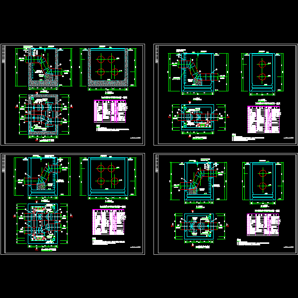 一份沉井工艺节点个构造详细设计CAD图纸