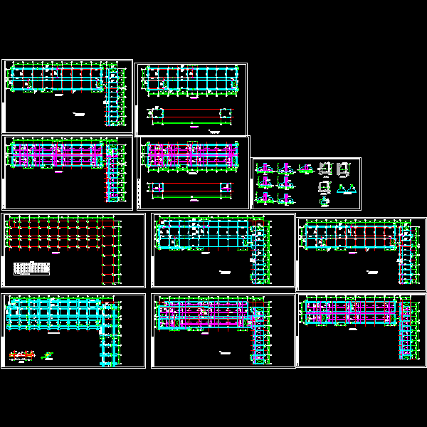 一份5层综合办公楼混凝土结构CAD施工方案图纸（dwg格式）