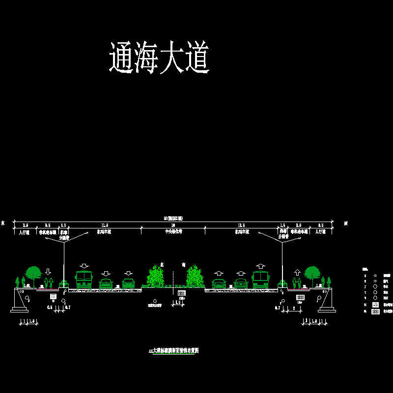 道路工程标准横断面管线布置CAD图纸(dwg)