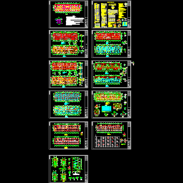 框架住宅结构设计CAD施工图纸(dwg)(丙级桩基础)(二级结构安全)