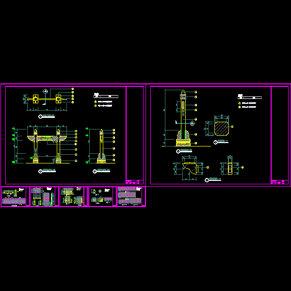 一份特色石坊节点dwg格式详细设计CAD图纸(装饰构件)