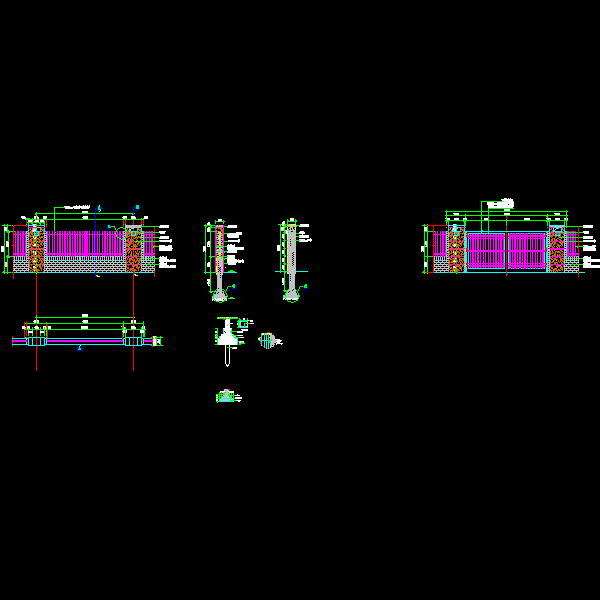 大门围墙大样图 - 1
