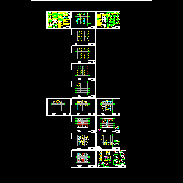 6层框架结构商住楼结构CAD施工图纸(dwg)(丙级桩基础)