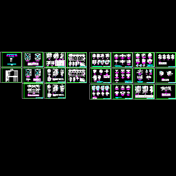 一份钢结构节点构造CAD详图（总共22页图纸）