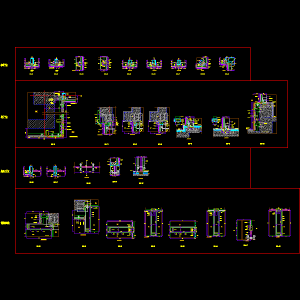 一份石材幕墙节点dwg格式详细设计CAD图纸