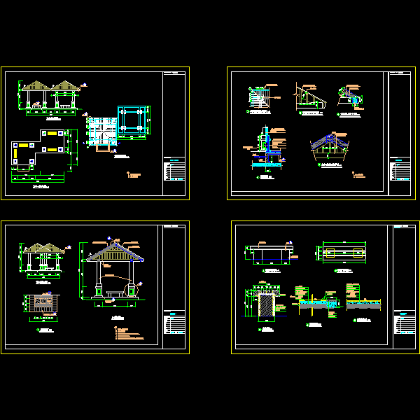 木方亭完整施工CAD详图纸(dwg)