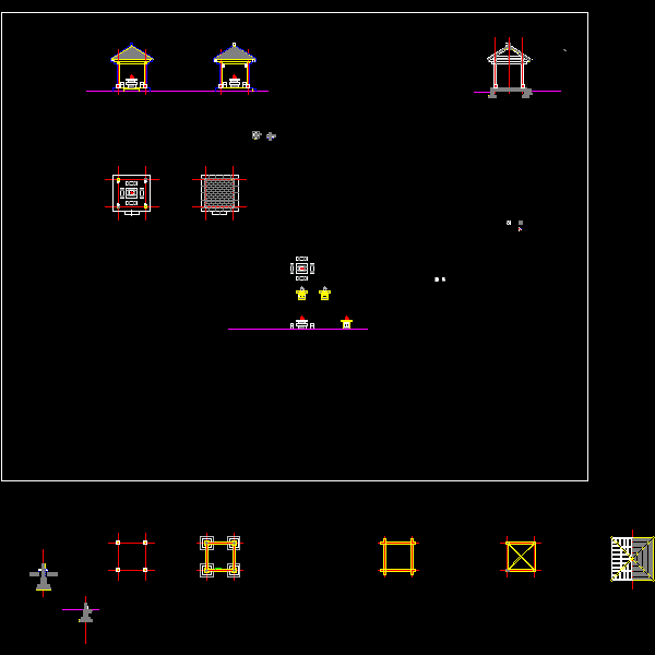 景亭全套CAD图纸（结构）(dwg)