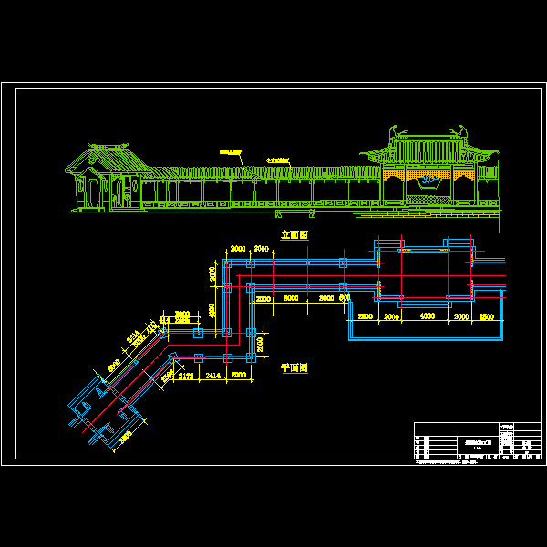 广场景观廊CAD施工图纸(dwg)