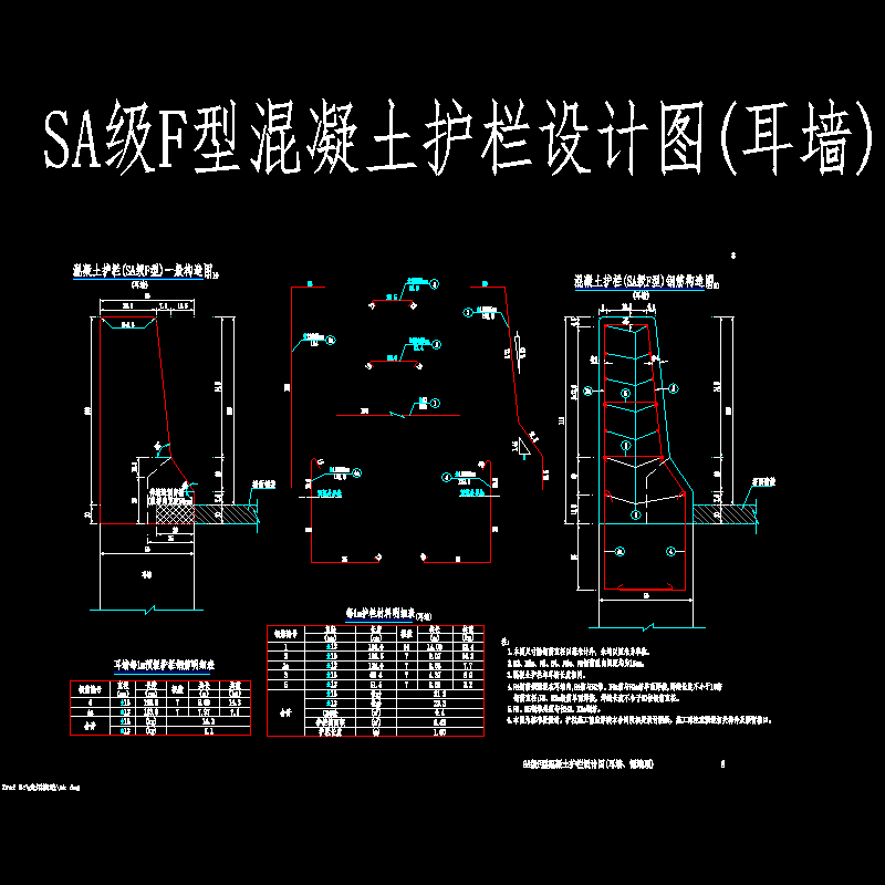 F型混凝土护栏 - 1