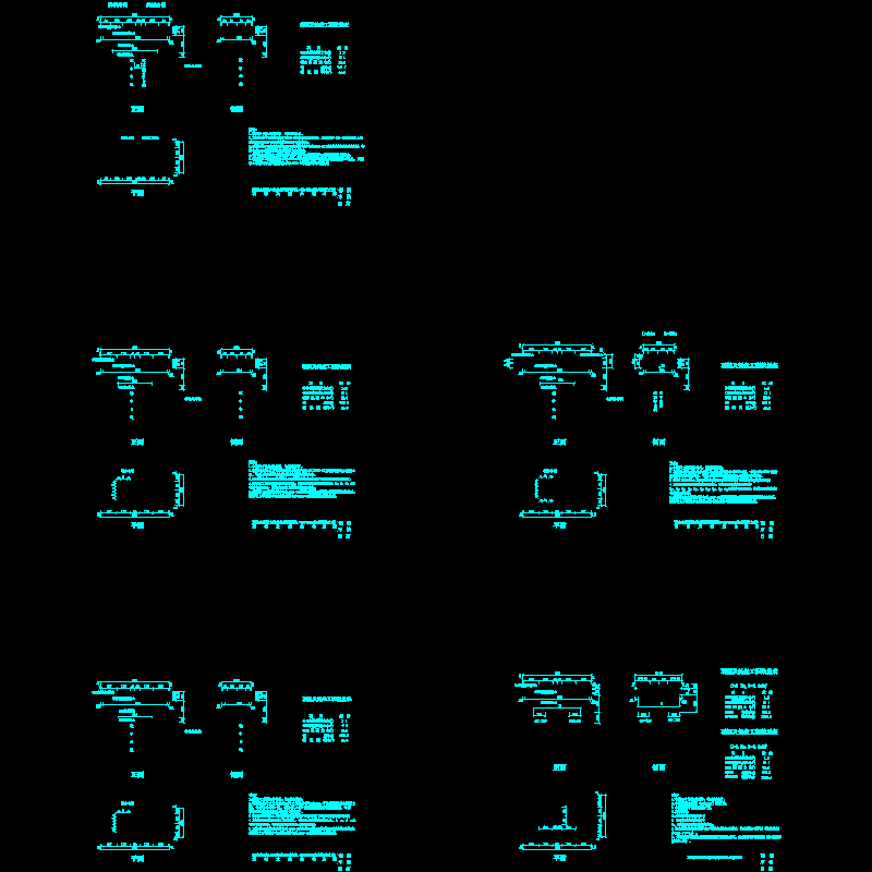 一份桥墩顶帽及托盘节点构造CAD详图纸(dwg)