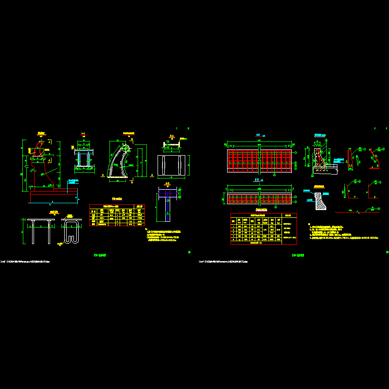 一份20m预制空心板护栏一般构造节点CAD详图纸设计(dwg)