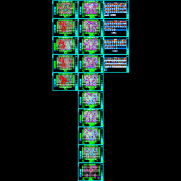 带地下室住宅结构设计CAD图纸(平面布置图)(dwg)