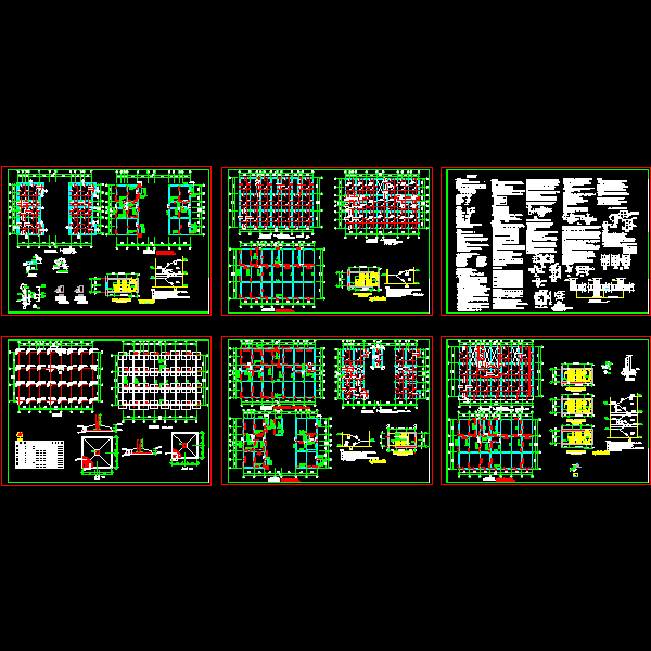 5层框架住宅结构设计CAD图纸(dwg)