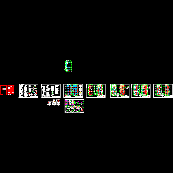 3层框架安置房结构设计CAD施工图纸(dwg)(丙级桩基础)(二级结构安全)