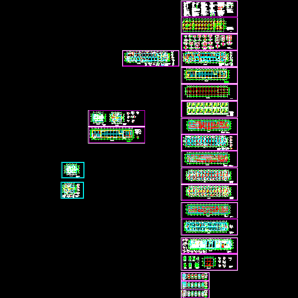 6层框架结构CAD施工图纸(dwg)(7度抗震)(二级结构安全)