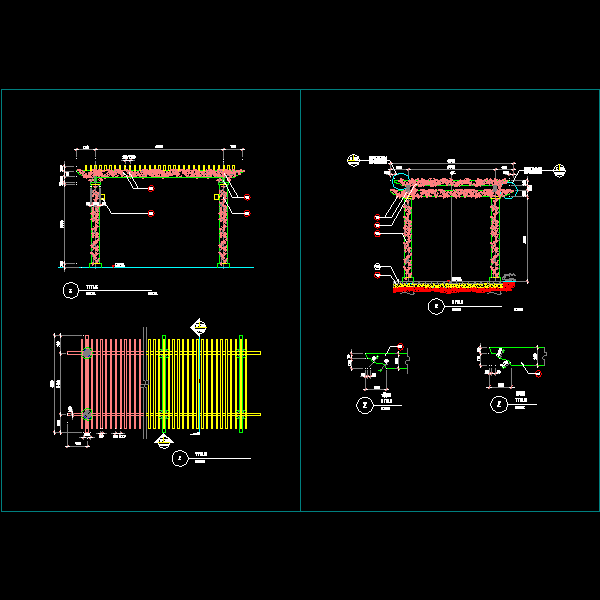 一份景观花架dwg格式施工详细设计CAD图纸