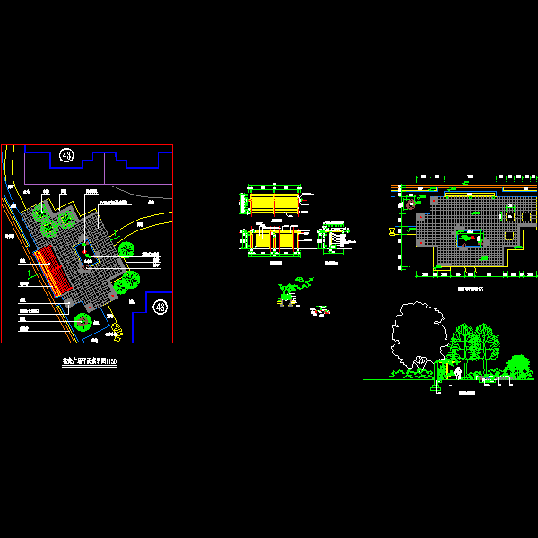 一份小区花架广场设计dwg格式CAD图纸详图