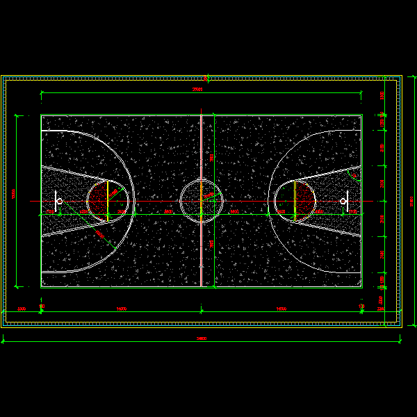 篮球场施工CAD详图纸(dwg)
