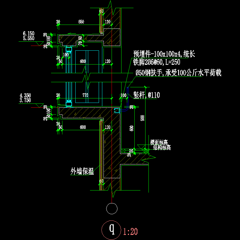 一份欧式别墅飘窗做法CAD详图纸(dwg)