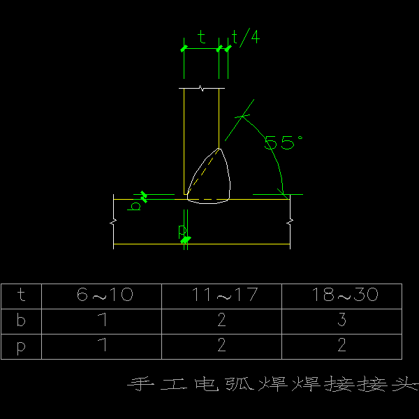 钢结构焊缝详图-11-手工电弧焊焊接接头.dwg