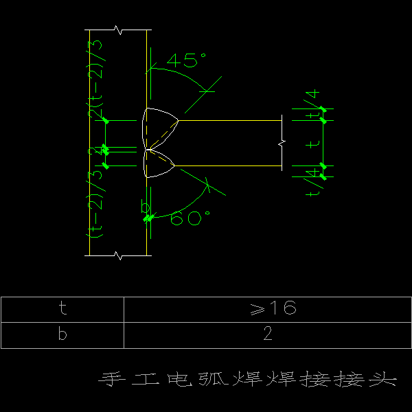 钢结构焊缝详图-12-手工电弧焊焊接接头.dwg