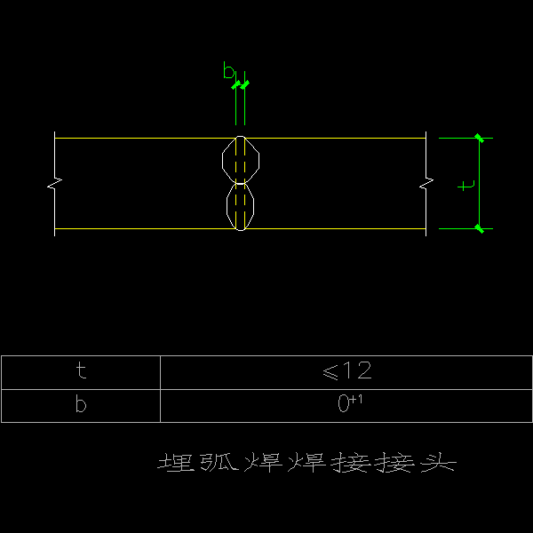 钢结构焊缝详图-14-埋弧焊焊接接头.dwg