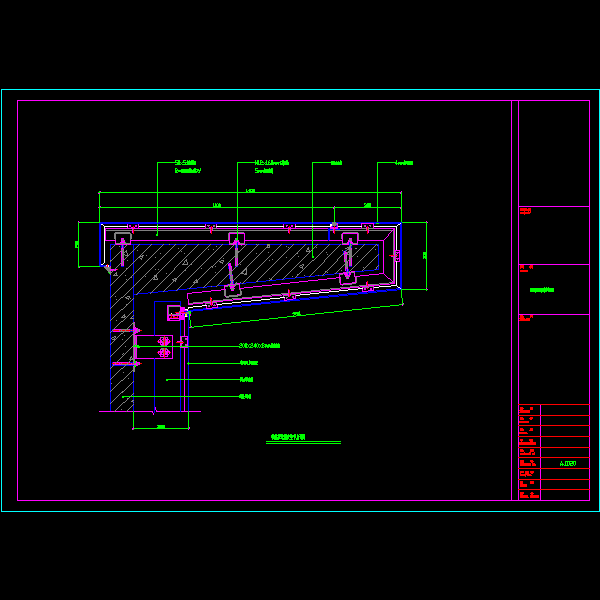 一份铝塑板造型安装节点构造详细设计CAD图纸